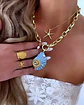 Collar Maxi Caracola Blue Perlas Gold - Miniatura 5