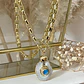 Collar Cuarzo Drusa Aqua eslabones rectangulares gold  - Miniatura 3