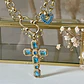 Collar Cruz Cristales Calipso Gold - Miniatura 1