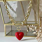 Collar Cuore Rosso Eslabones rectangulares Gold  - Miniatura 5