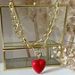 Collar Cuore Rosso Eslabones rectangulares Gold  - Miniatura 6