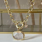Collar Medalla Cuarzo Cristal Gold  - Miniatura 1