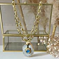 Collar Cuarzo Drusa Aqua eslabones rectangulares gold - Miniatura 4