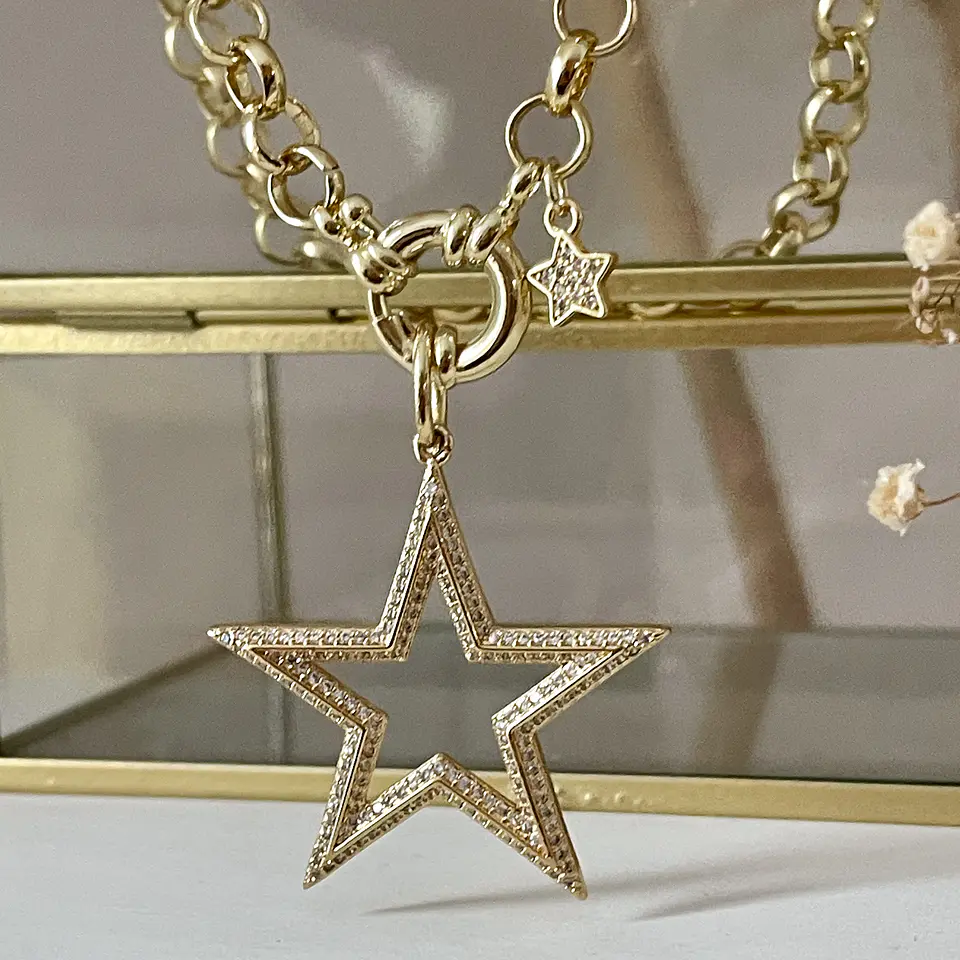 Collar Maxi Estrella Circones eslabones rolo gold- COPIA 2