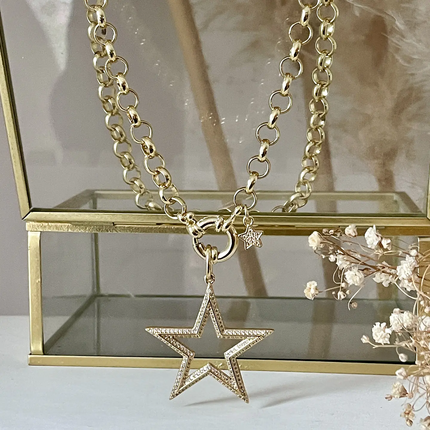 Collar Maxi Estrella Circones eslabones rolo gold- COPIA 1