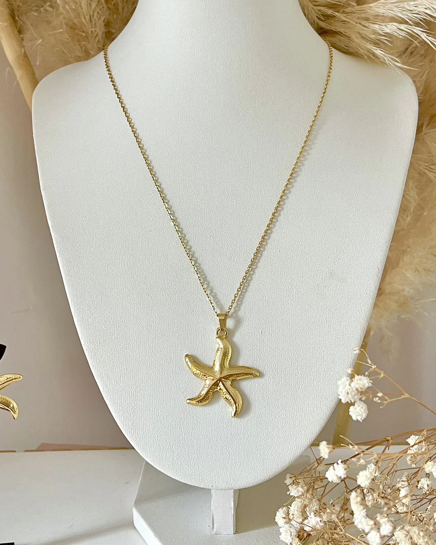 Conjunto Collar + Aros Estrella de Mar Gold 4