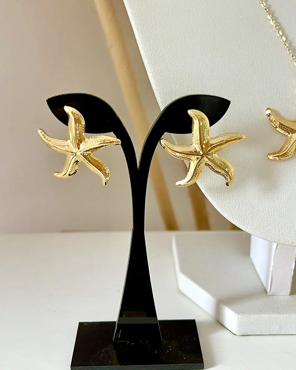 Conjunto Collar + Aros Estrella de Mar Gold 2
