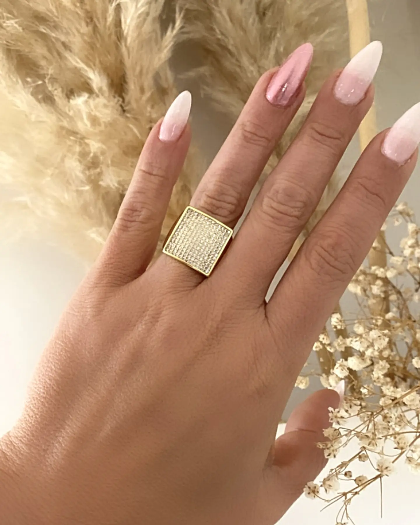 Anillo Cuadrado Verona Gold 4