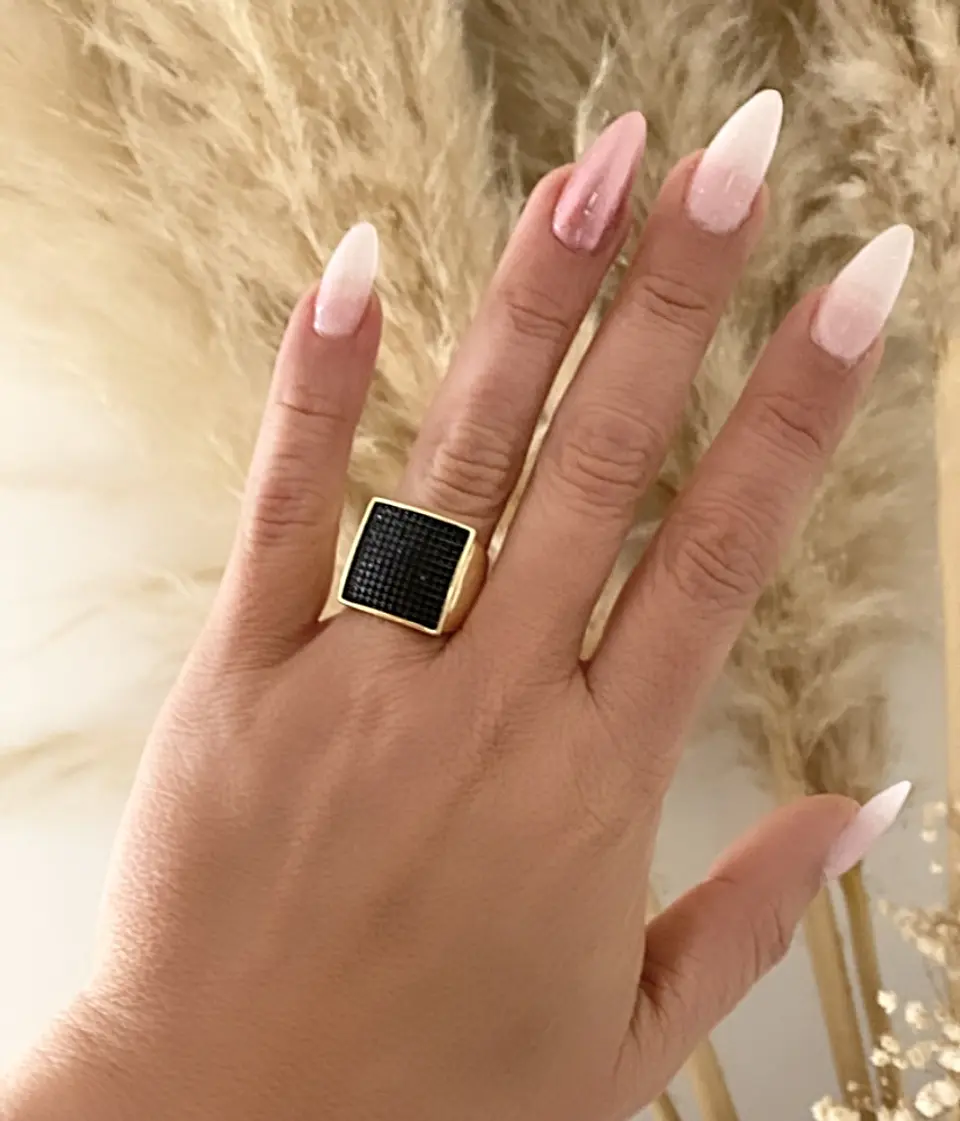 Anillo Cuadrado Verona Black 2