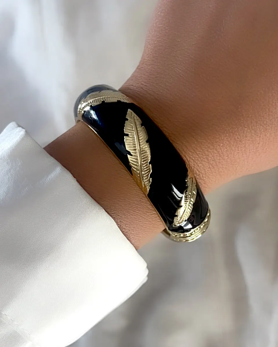 Maxi Brazalete Plumas Gold 2