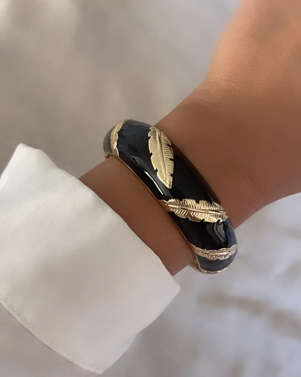 Maxi Brazalete Plumas Gold 6