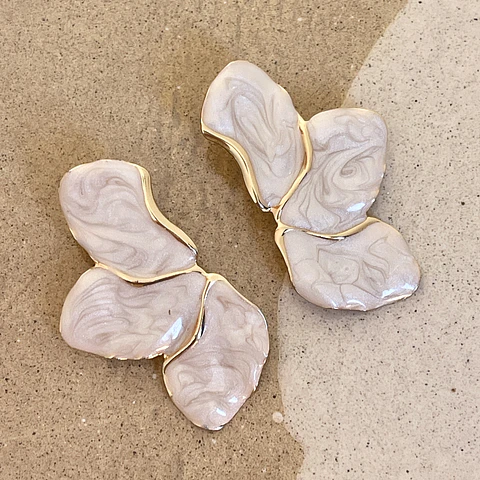 Aros Maxi Pétalos Marmol Gold