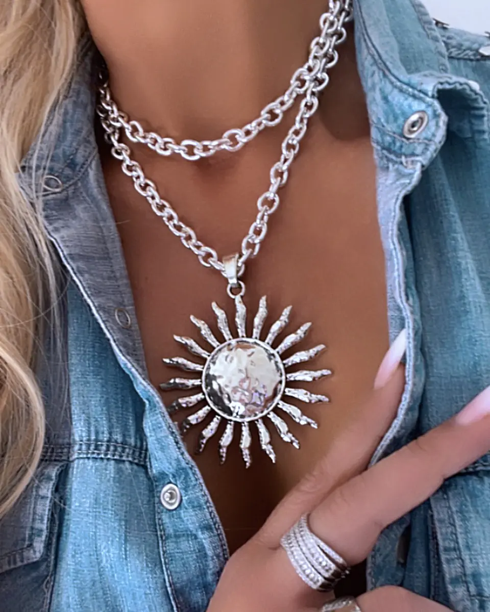 Collar XL Maxi Sol eslabones ovalados Silver 1