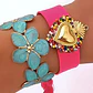 Brazalete Flor Turquesa Gold - Miniatura 1