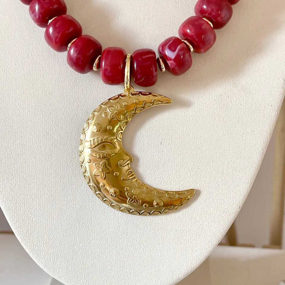 Collar Granate Luna Mare 🌙🌊❤️ 2