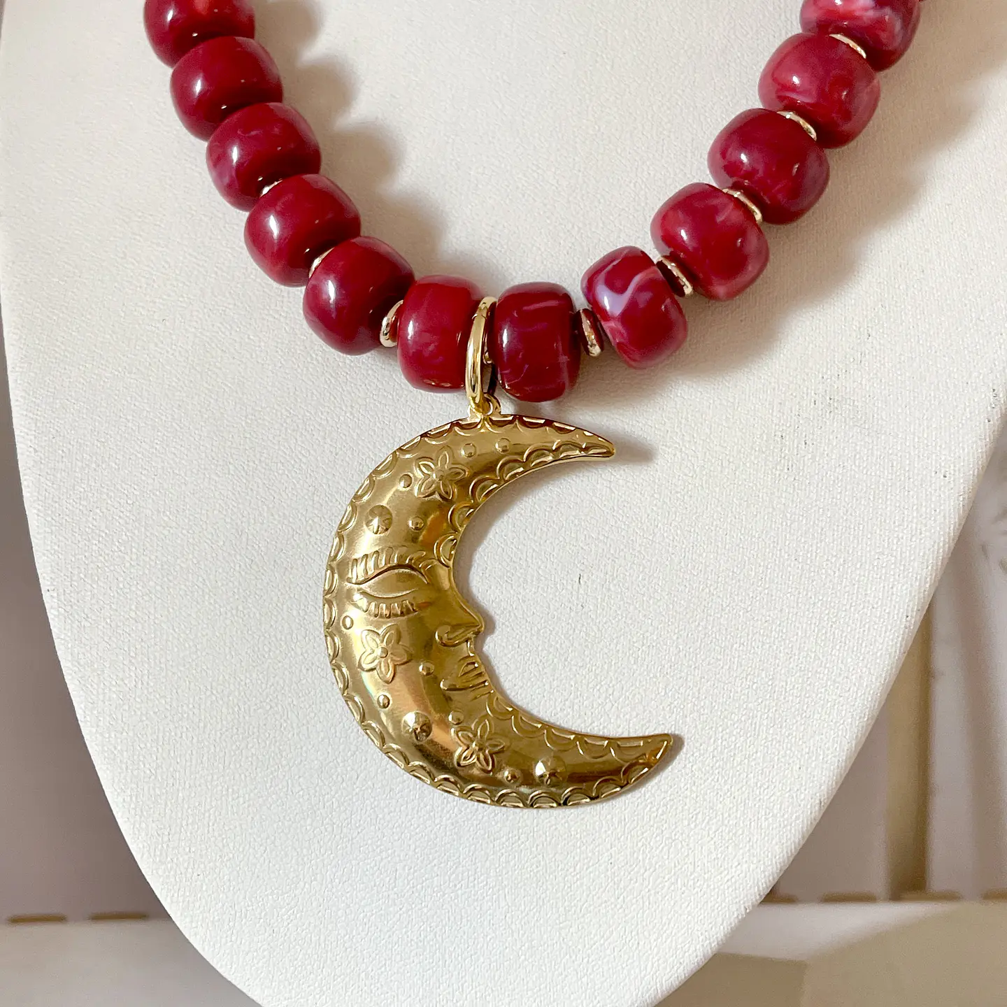 Collar Granate Luna Mare 🌙🌊❤️ 4