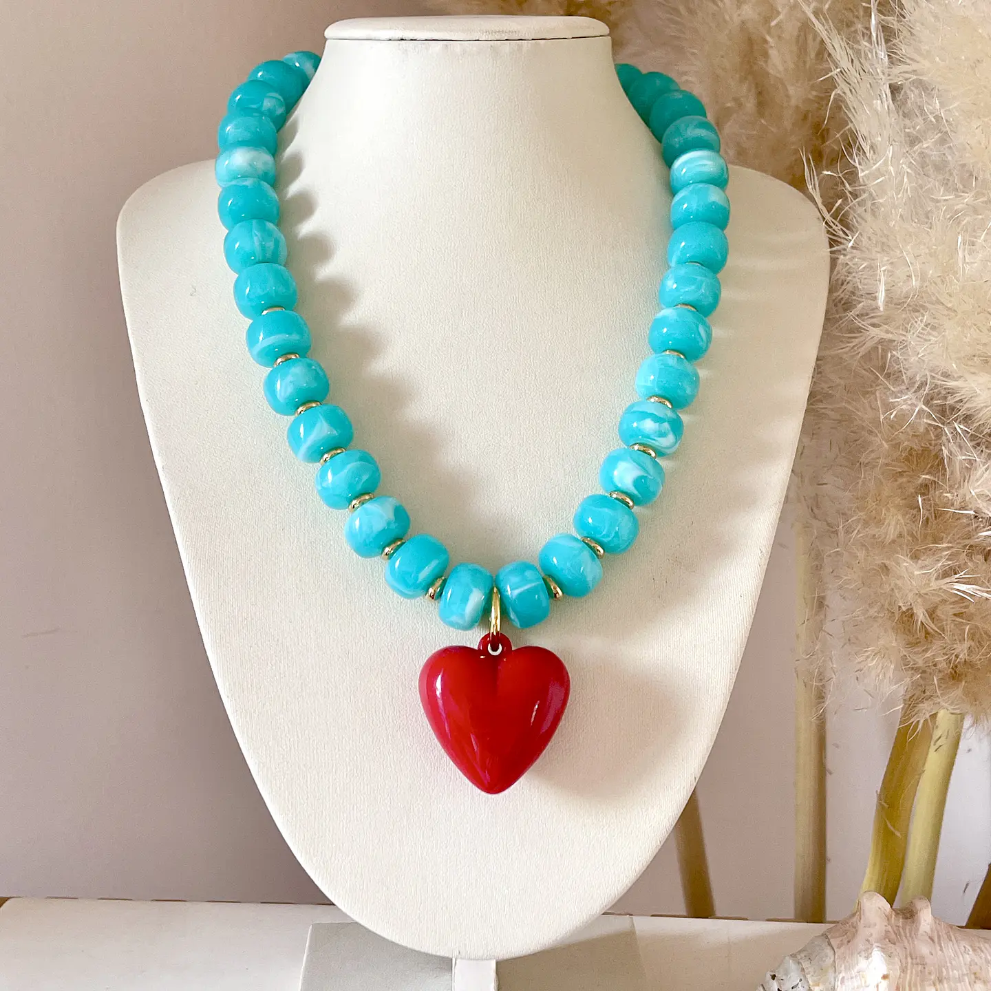 Collar Turquesa Cuore Rosso❤️🩵🌊 1