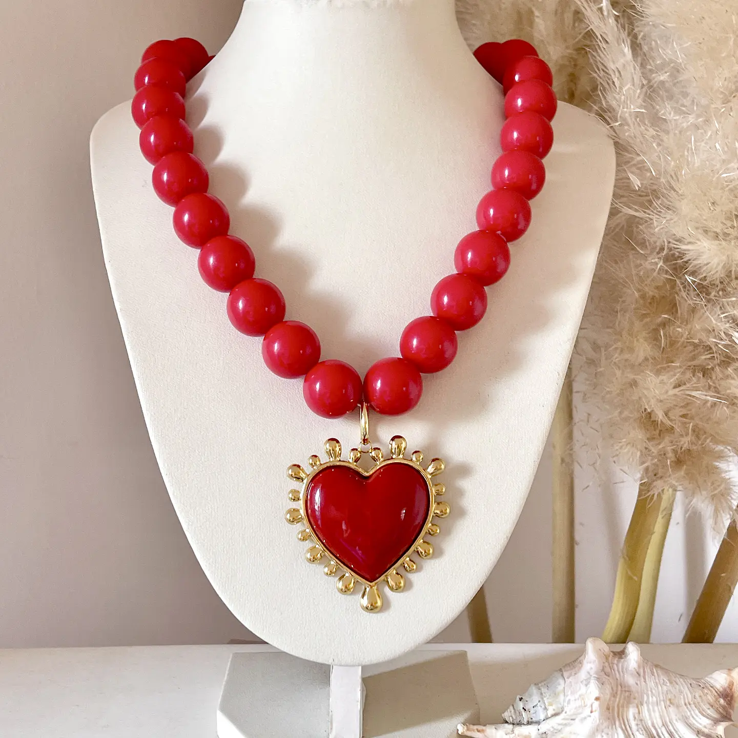 Collar Maxi Corazon Sagrado Rojo  ❤️‍🔥✨ 2