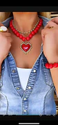 Collar Maxi Corazon Sagrado Rojo  ❤️‍🔥✨ - Miniatura 3