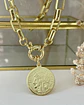 Collar Moneda Francesa Eslabones rectangulares gold - Miniatura 3