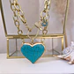 Collar Maxi Corazón Turquesa Broche Luxury Gold - Miniatura 5