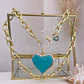 Collar Maxi Corazón Turquesa Broche Luxury Gold - Miniatura 6