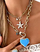 Collar Maxi Corazón Turquesa Broche Luxury Gold - Miniatura 1