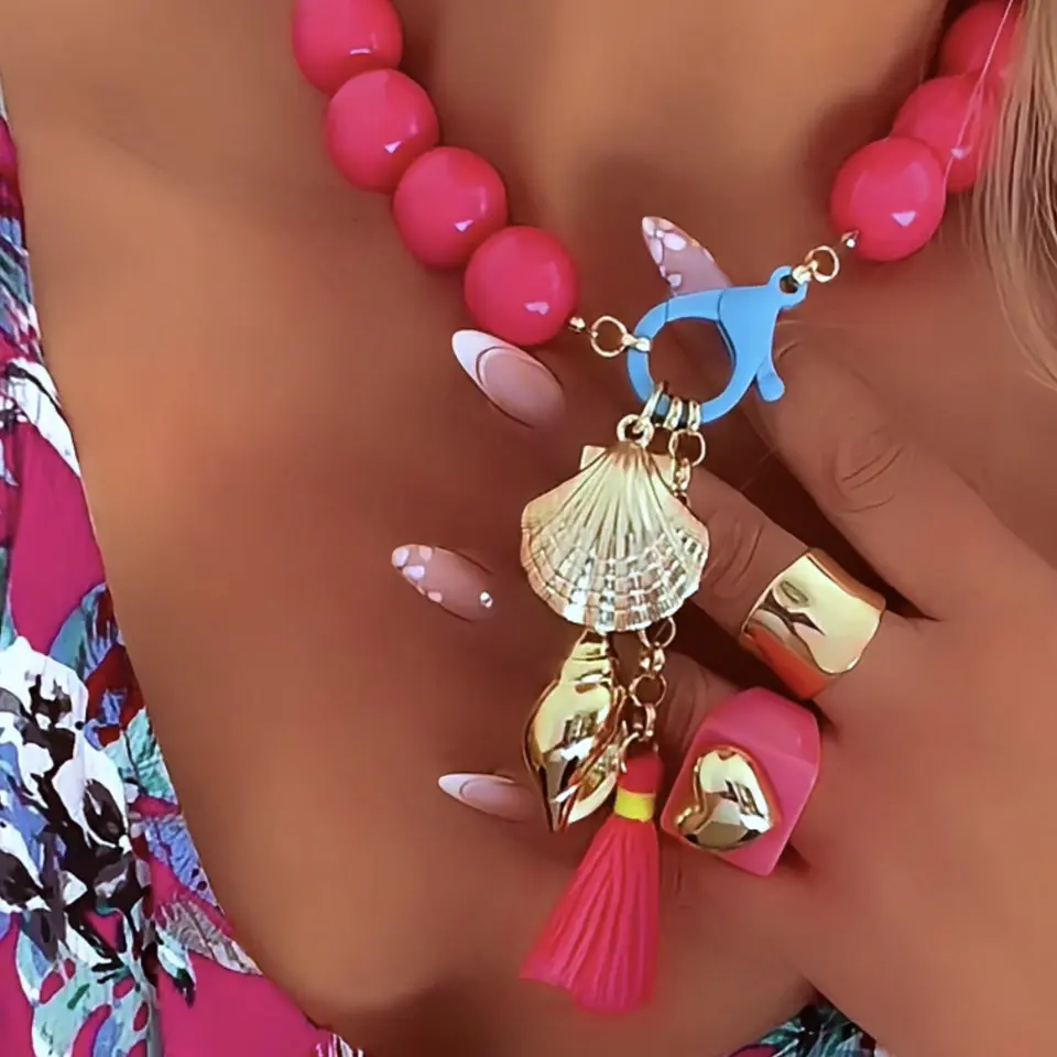 Collar Pink Ocean Vibes 💕🐚 🌊💛 7