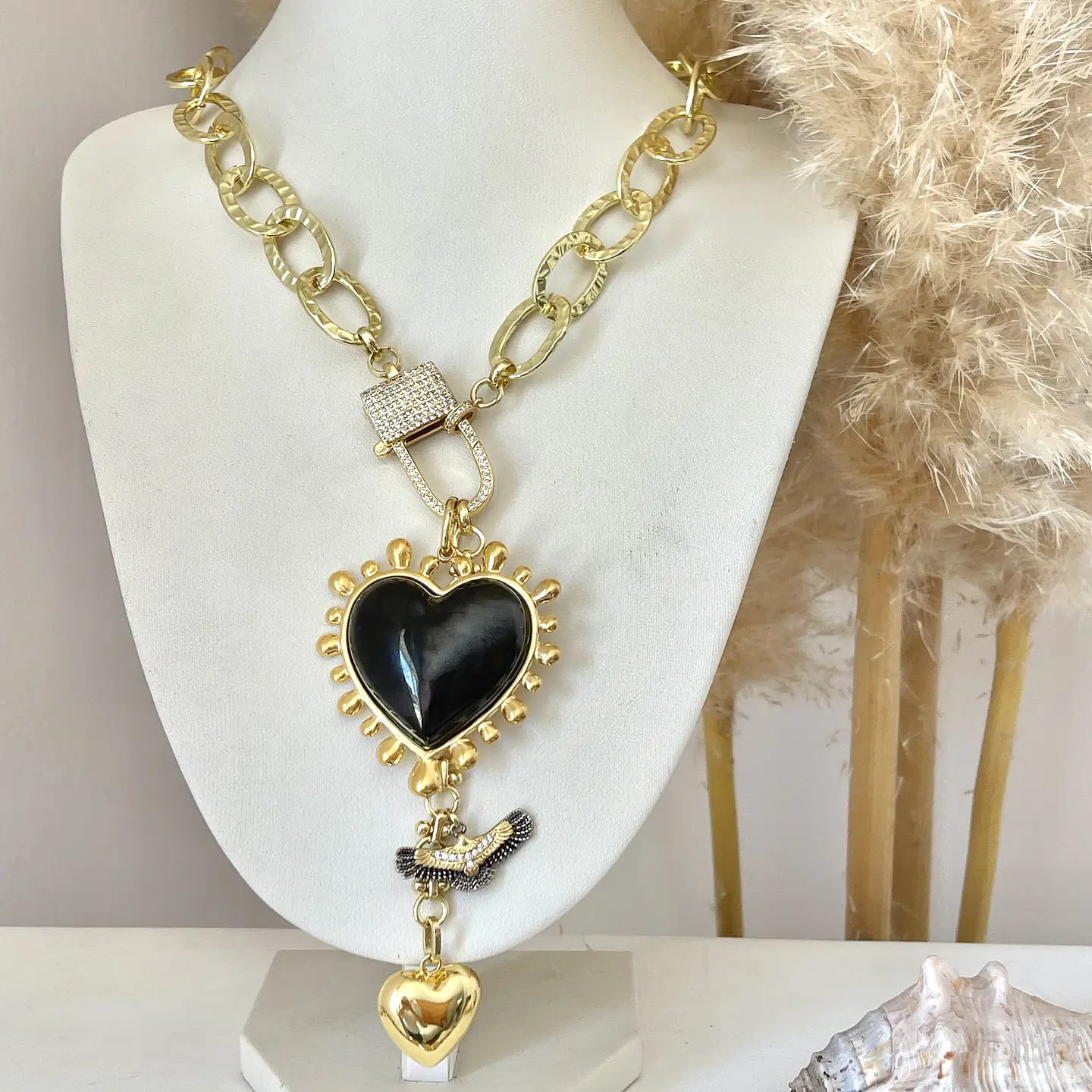 Collar Maxi Corazon Luxury Black & Gold 1