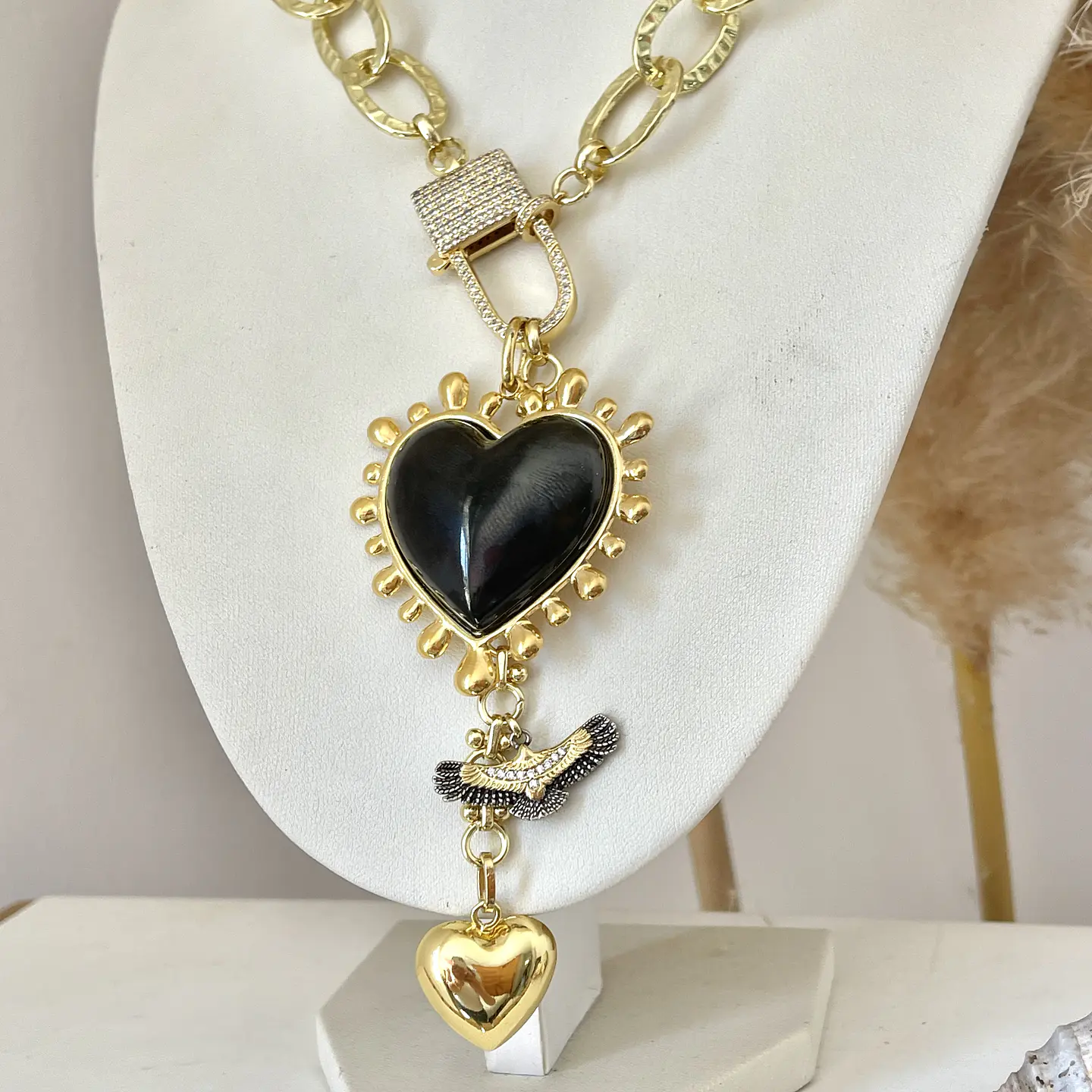 Collar Maxi Corazon Luxury Black & Gold 4