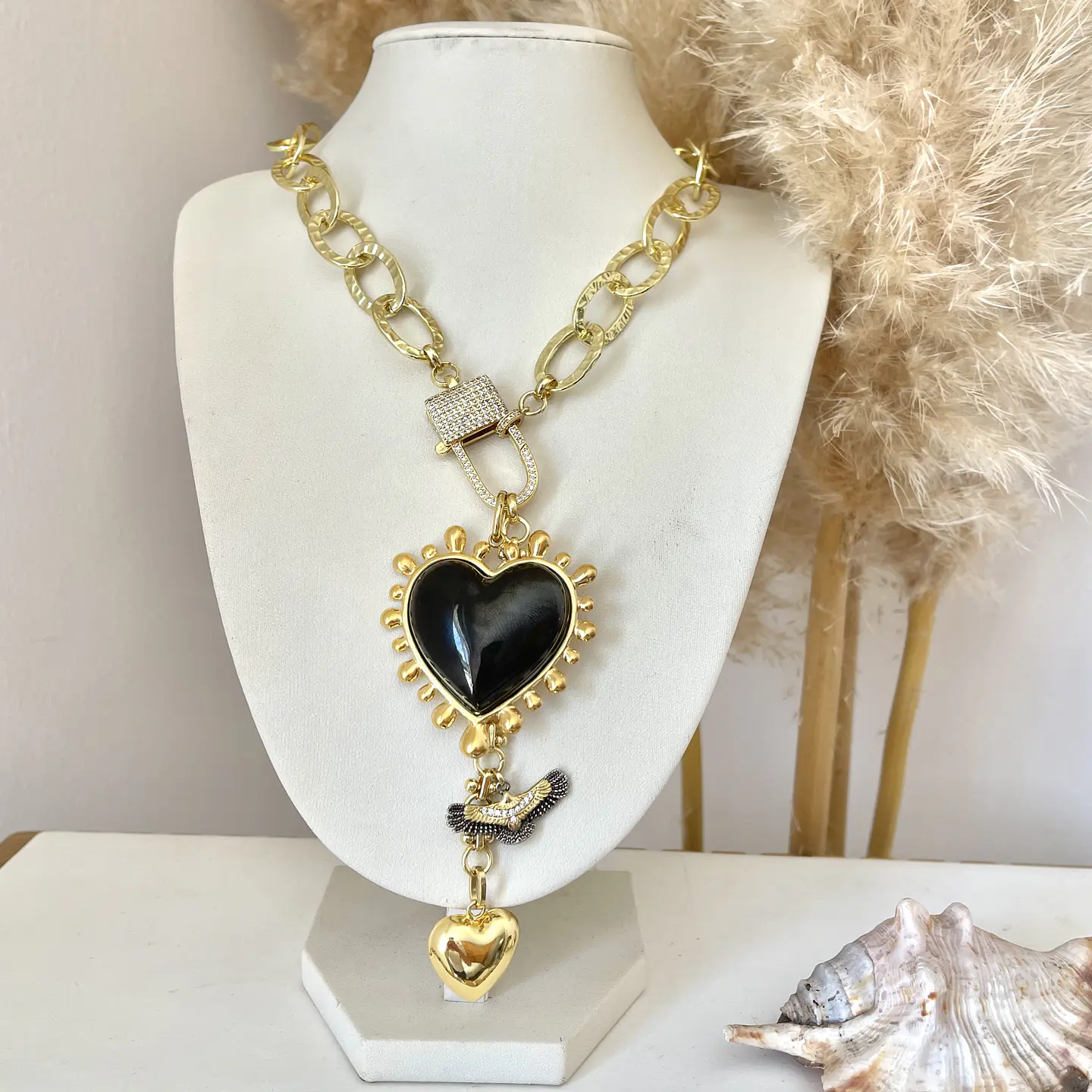 Collar Maxi Corazon Luxury Black & Gold 5