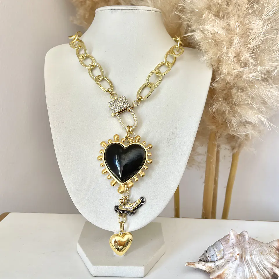 Collar Maxi Corazon Luxury Black & Gold 5