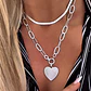 Collar Maxi eslabones Corazón Silver full circones  - Miniatura 1