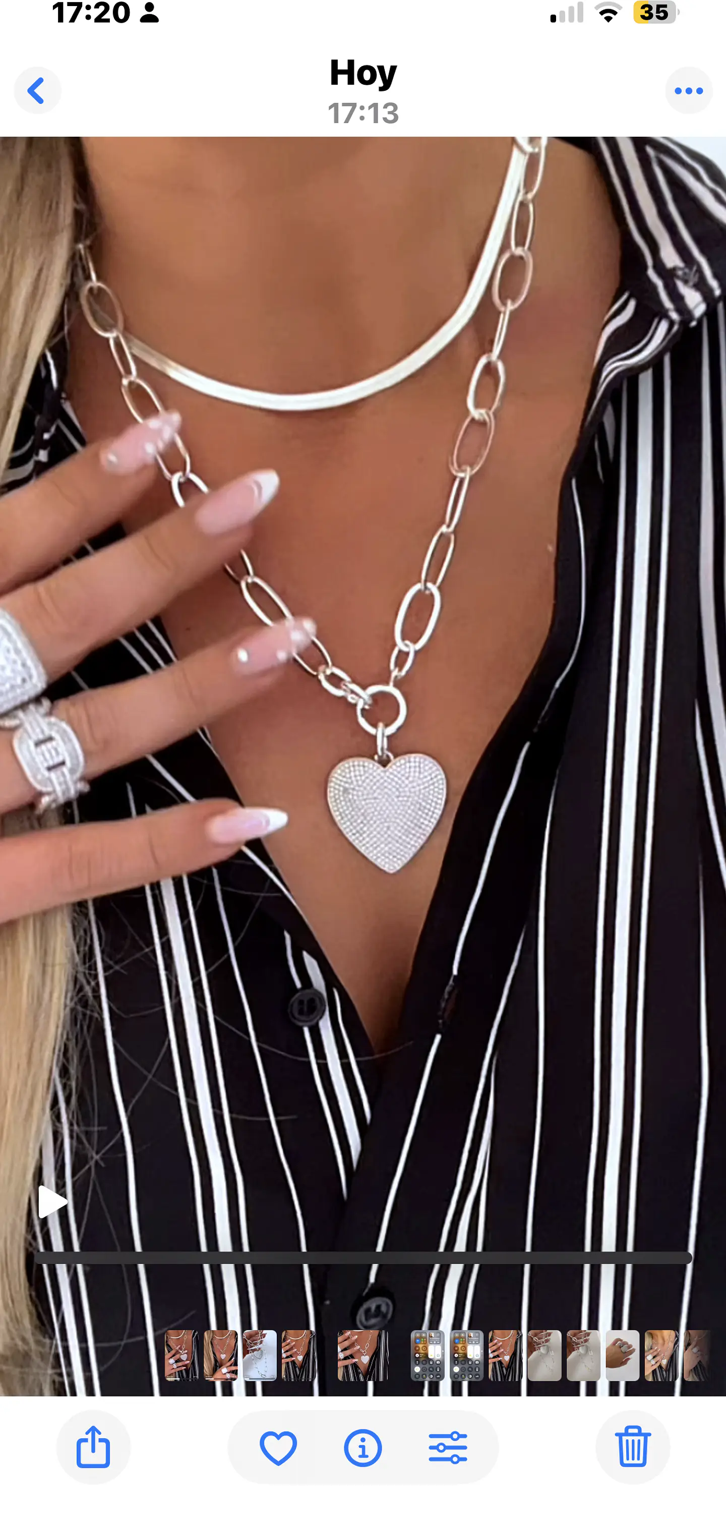 Collar Maxi eslabones Corazón Silver full circones  3