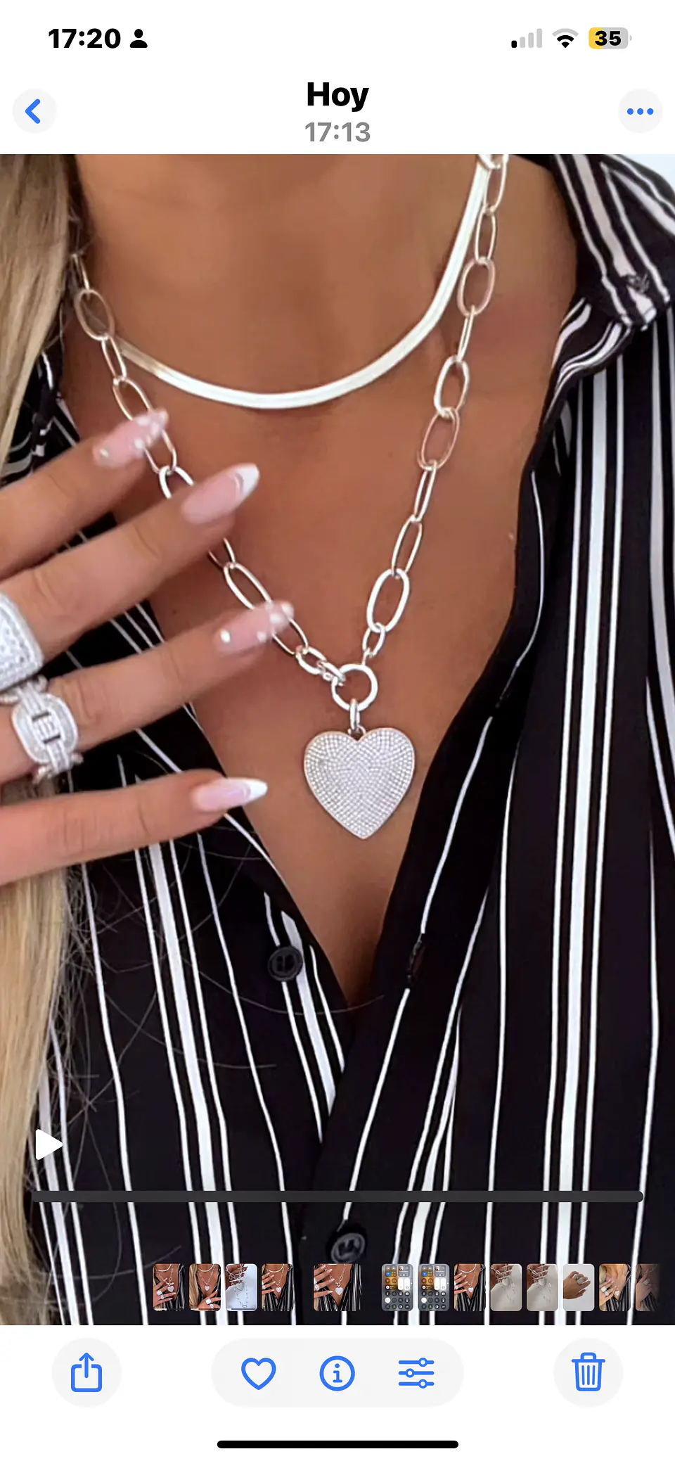 Collar Maxi eslabones Corazón Silver full circones  3