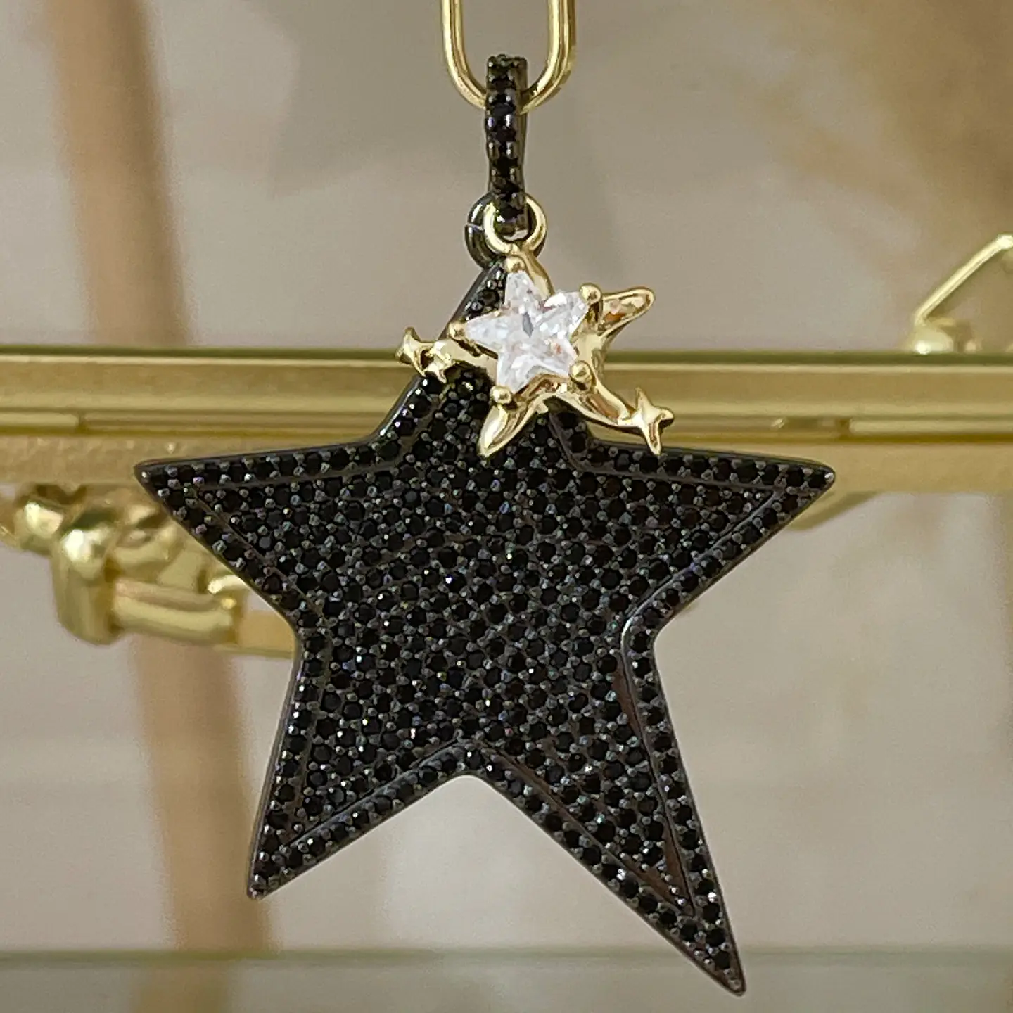 Collar Maxi Estrella Rockera Black multidije gold  4