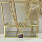 Collar Amatista facetada eslabones aplanados gold - Miniatura 3