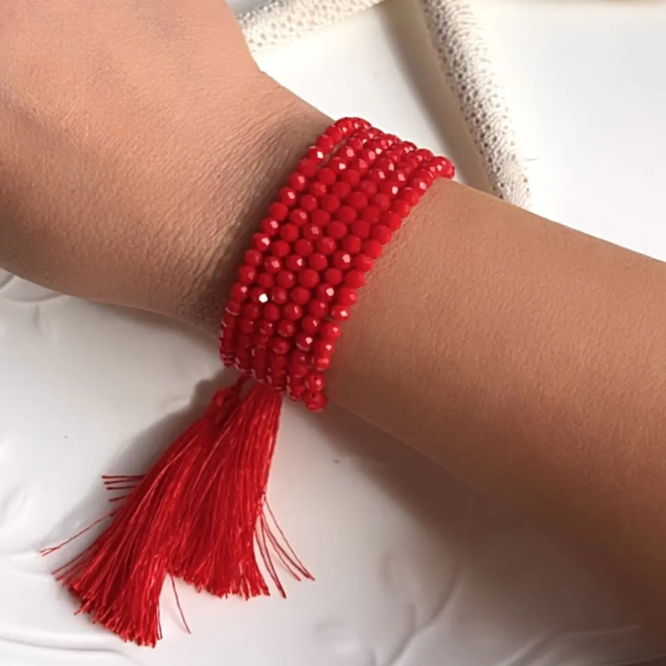 Brazalete Boho Chic Miyuki Red❤️ 2