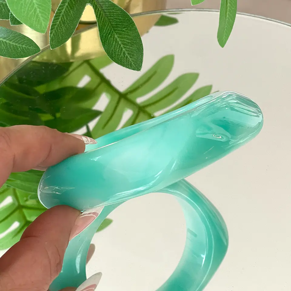Maxi Brazalete Turquesa Geométrico  2