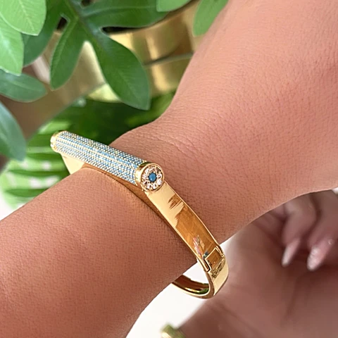 Brazalete Circones Turquesa Gold