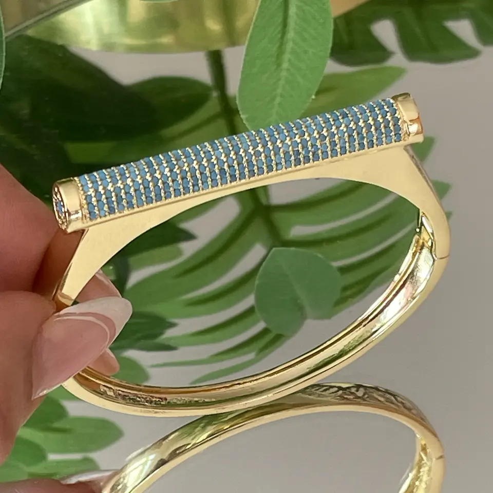 Brazalete Circones Turquesa Gold 1