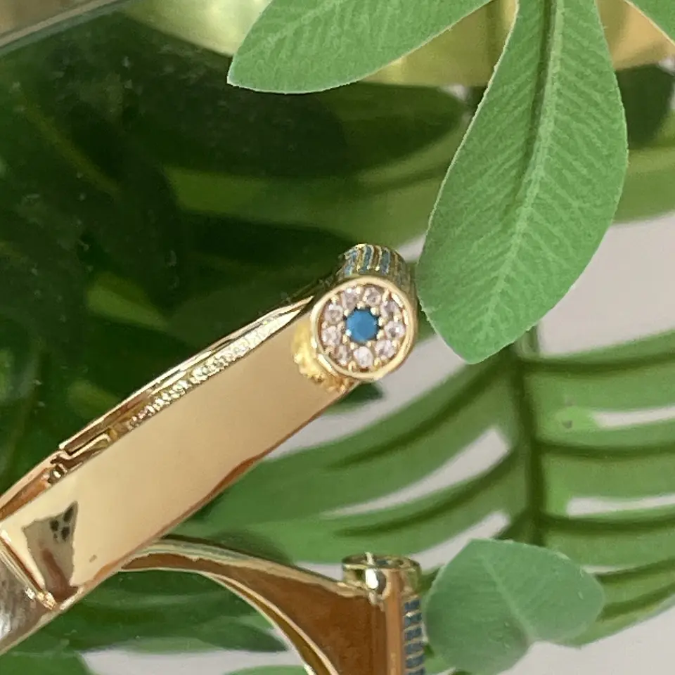 Brazalete Circones Turquesa Gold 8