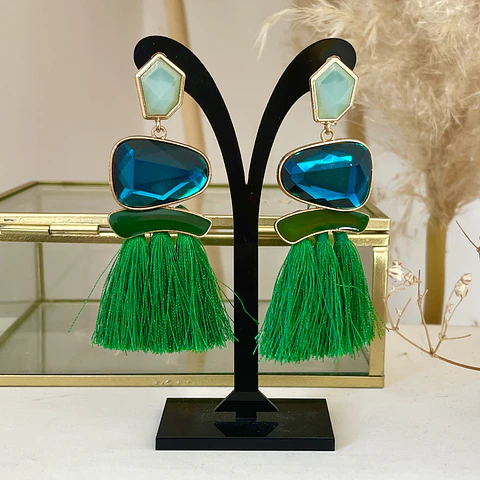 Maxi aros Verde Borlas