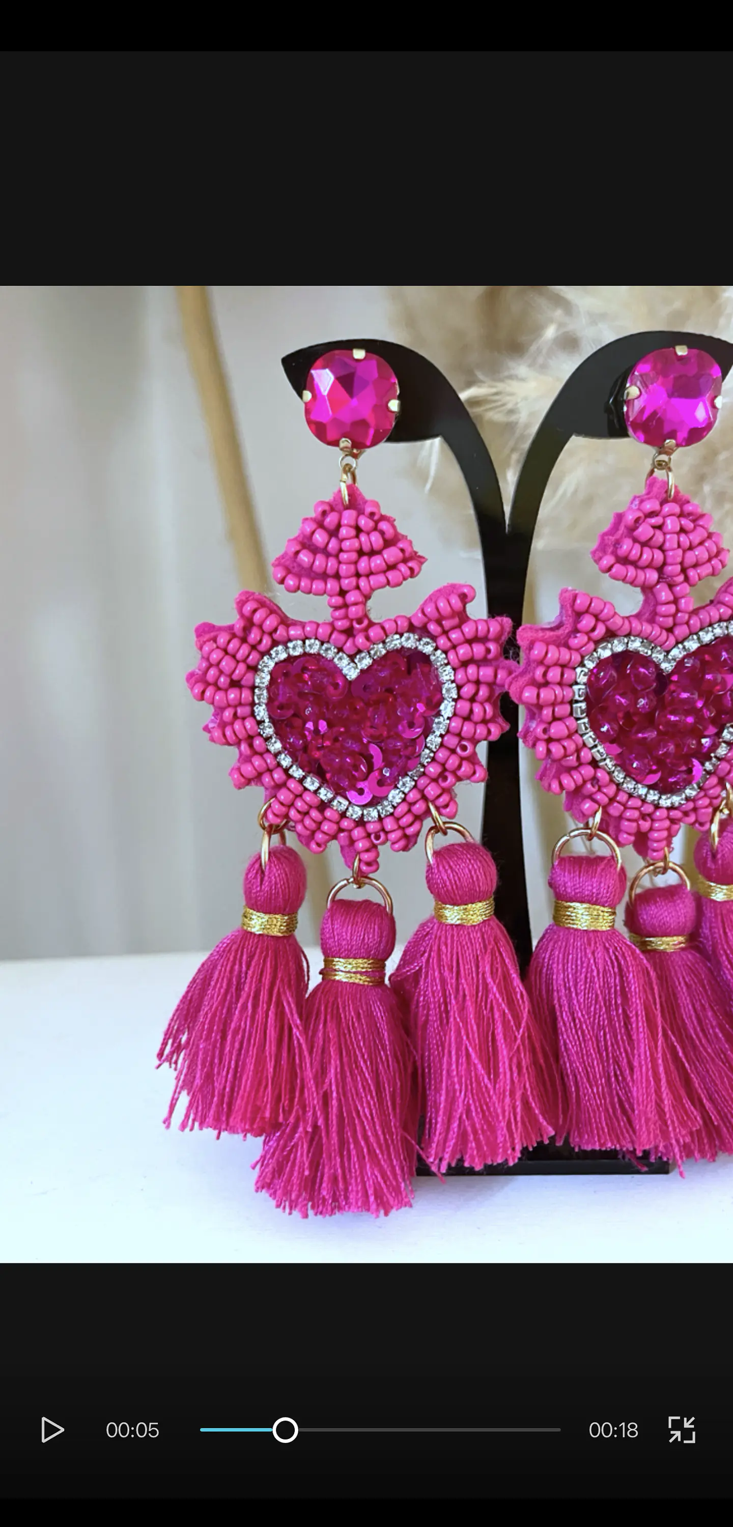 Maxi Aros Corazón Detente Miyuki Fucsia Gold 6