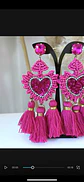 Maxi Aros Corazón Detente Miyuki Fucsia Gold - Miniatura 6
