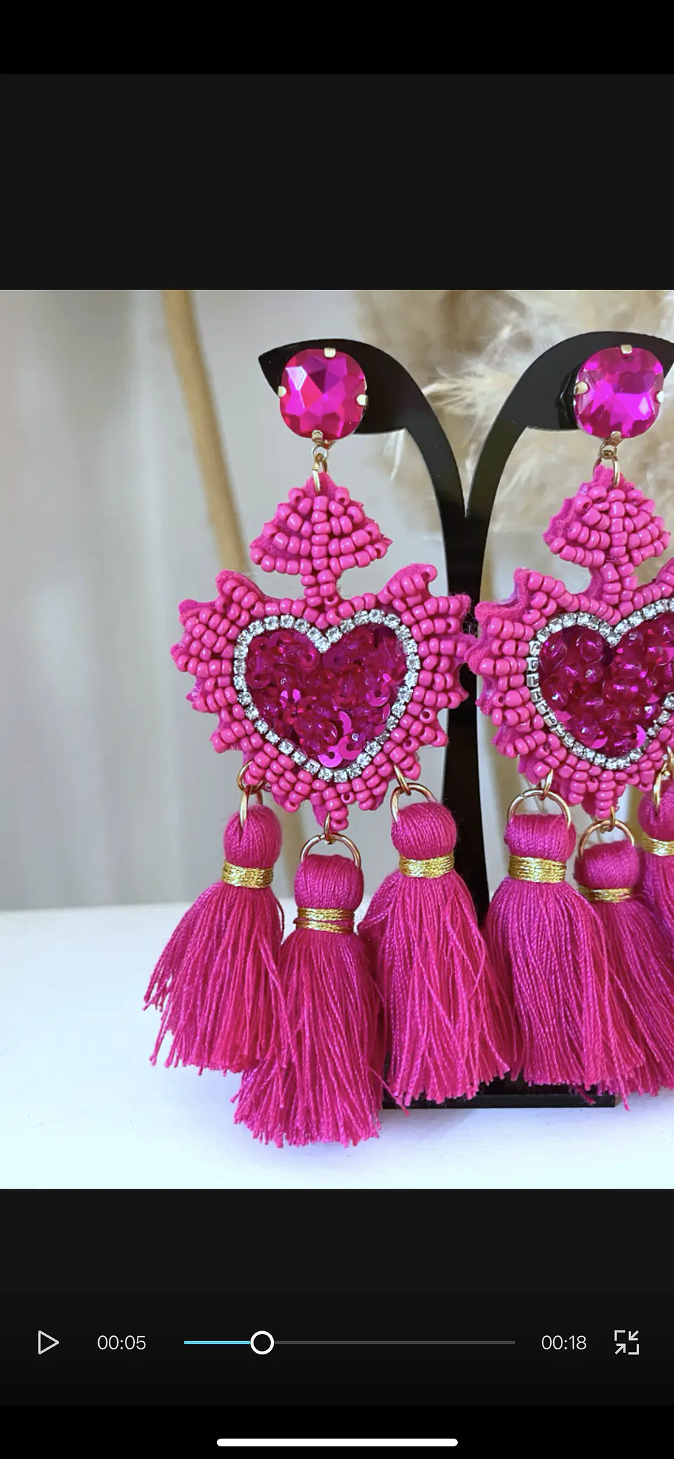 Maxi Aros Corazón Detente Miyuki Fucsia Gold 6