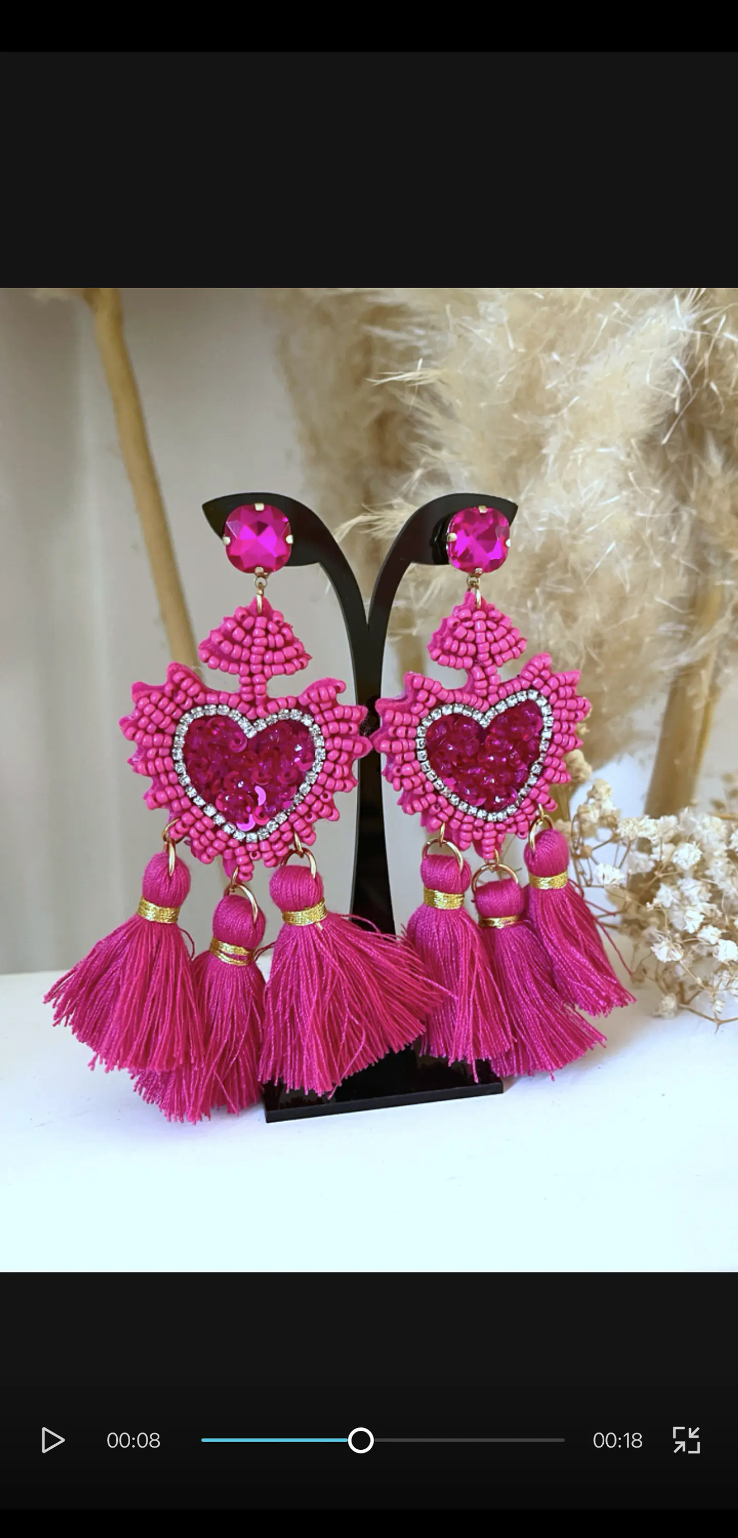 Maxi Aros Corazón Detente Miyuki Fucsia Gold 4