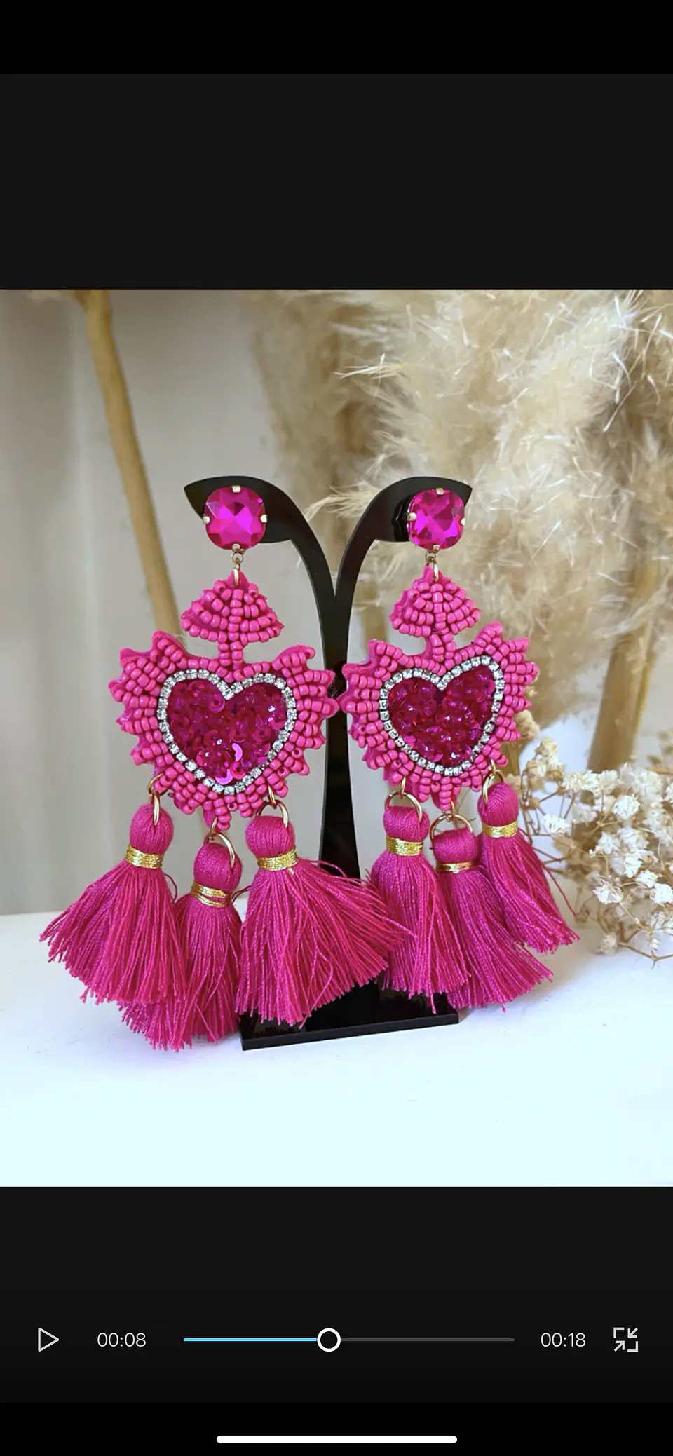 Maxi Aros Corazón Detente Miyuki Fucsia Gold 4