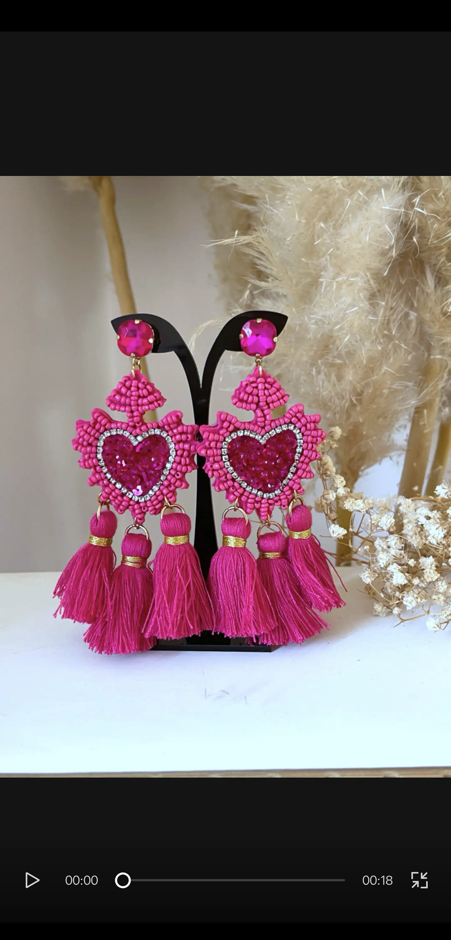 Maxi Aros Corazón Detente Miyuki Fucsia Gold 2