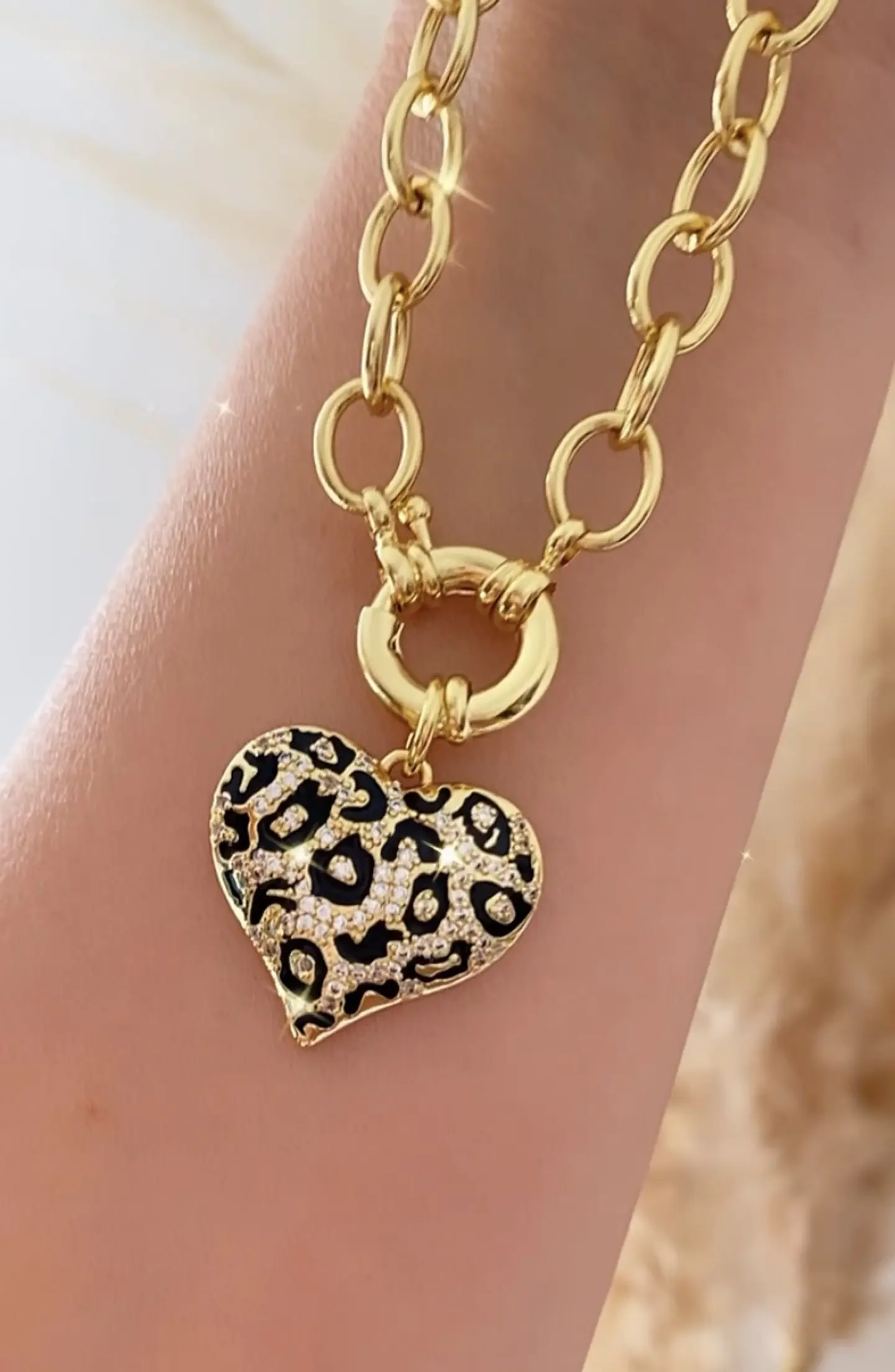 Collar Corazón Print Leo Gold 1